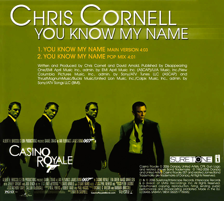CHRIS CORNELL YOU KNOW MY NAME Single Album 2006 CHRIS CORNELL YOU KNOW MY NAME Single Album 2006