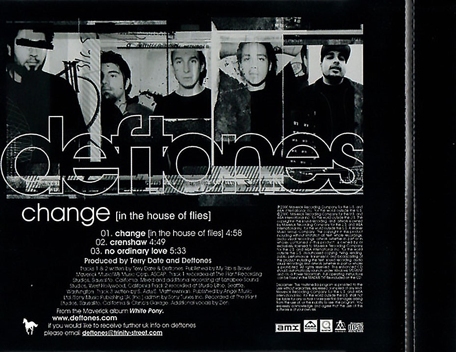 DEFTONES CHANGE IN THE HOUSE OF FLIES Single Album 2000 DEFTONES CHANGE IN THE HOUSE OF FLIES Single Album 2000
