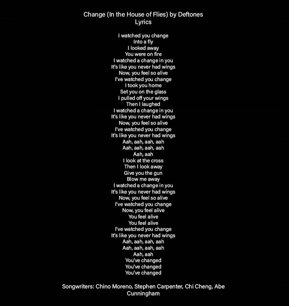 DEFTONES CHANGE IN THE HOUSE OF FLIES Single Album 2000 DEFTONES CHANGE IN THE HOUSE OF FLIES Single Album 2000