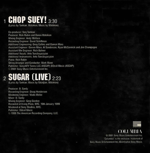 SYSTEM OF A DOWN: CHOP SUEY! Single Album (2001)