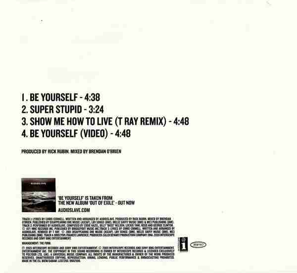 AUDIOSLAVE: BE YOURSELF Single Album (2005)